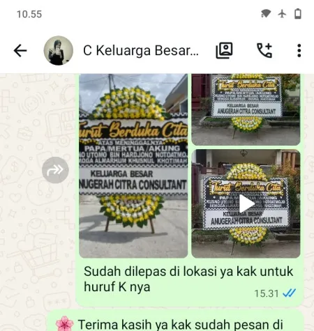 Pengiriman Papan Bunga Duka Benda